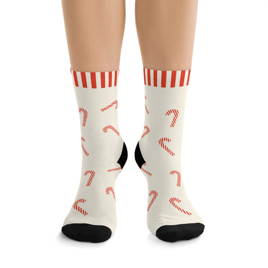 Christmas Candy Cane Festive Socks