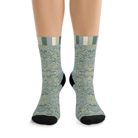 William Morris Green Floral Socks