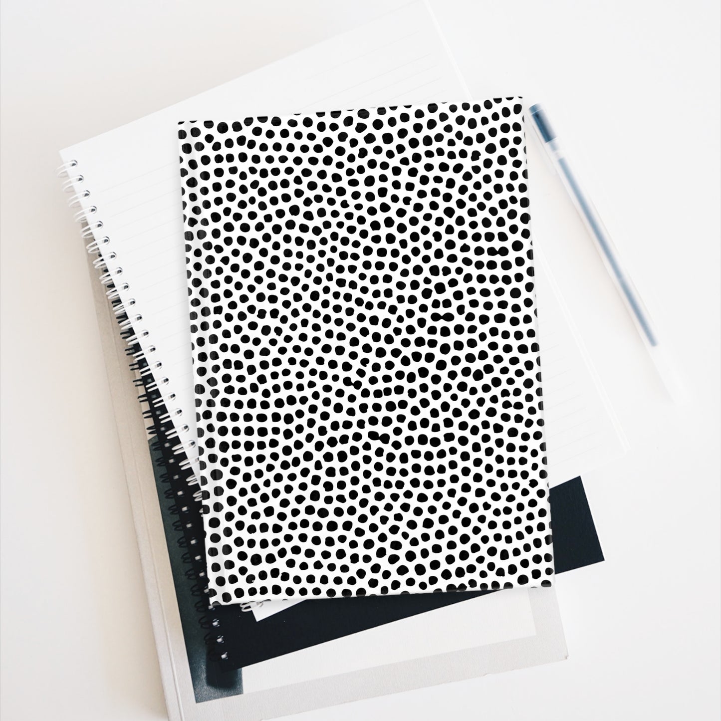 Minimal Black & White Dot Blank Notebook Journal
