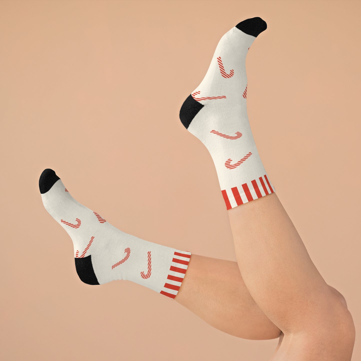 Christmas Candy Cane Festive Socks