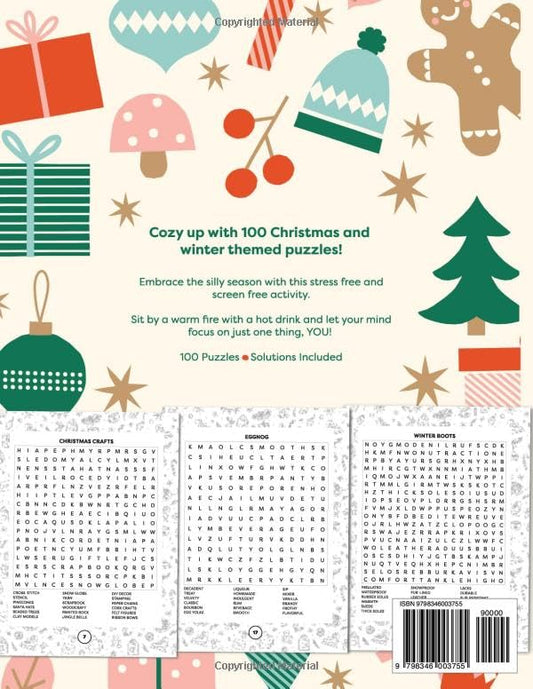 Cozy Christmas & Winter Word Search for Adults Holiday Themed Christmas Gift