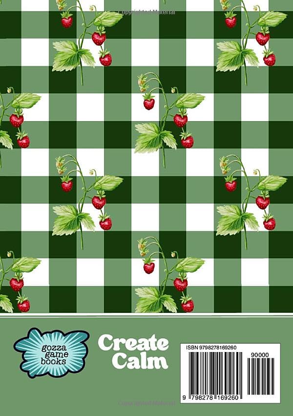 Cute Vintage Gingham & Strawberry Sudoku Book with Medium Puzzles