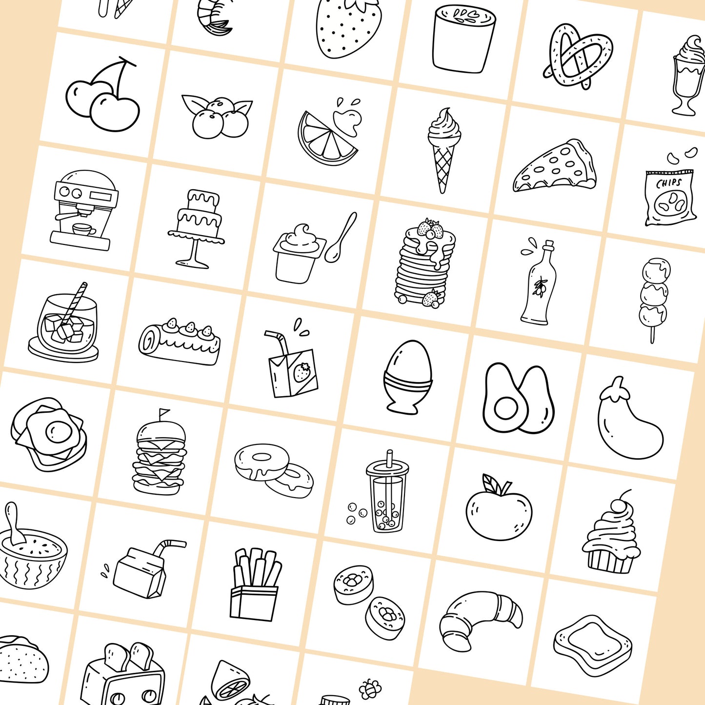 Food & Drink Printable Coloring Pages