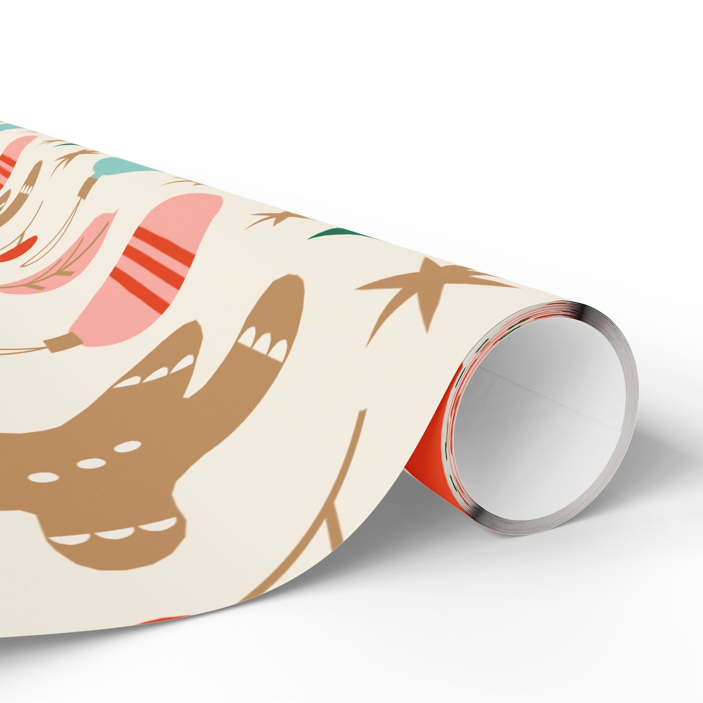 Christmas Wrapping Paper - Cute Gingerbread Candy Canes & Tree