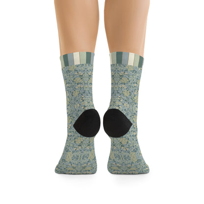 William Morris Green Floral Socks