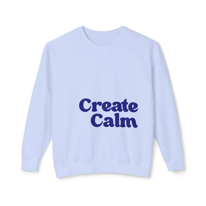 Create Calm 100% Cotton Crewneck Sweatshirt - Pastel Blue