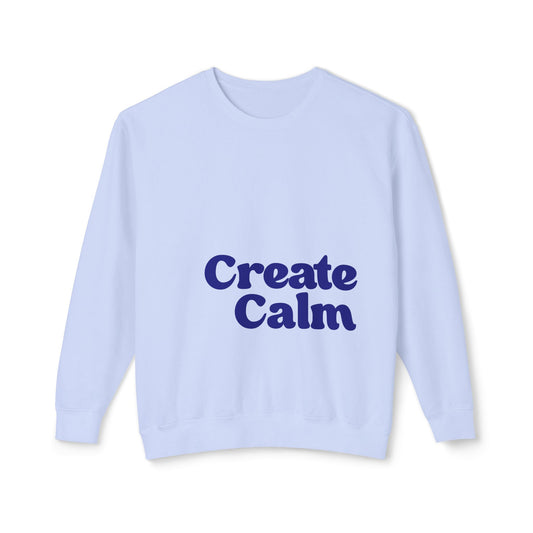 Create Calm 100% Cotton Crewneck Sweatshirt - Pastel Blue