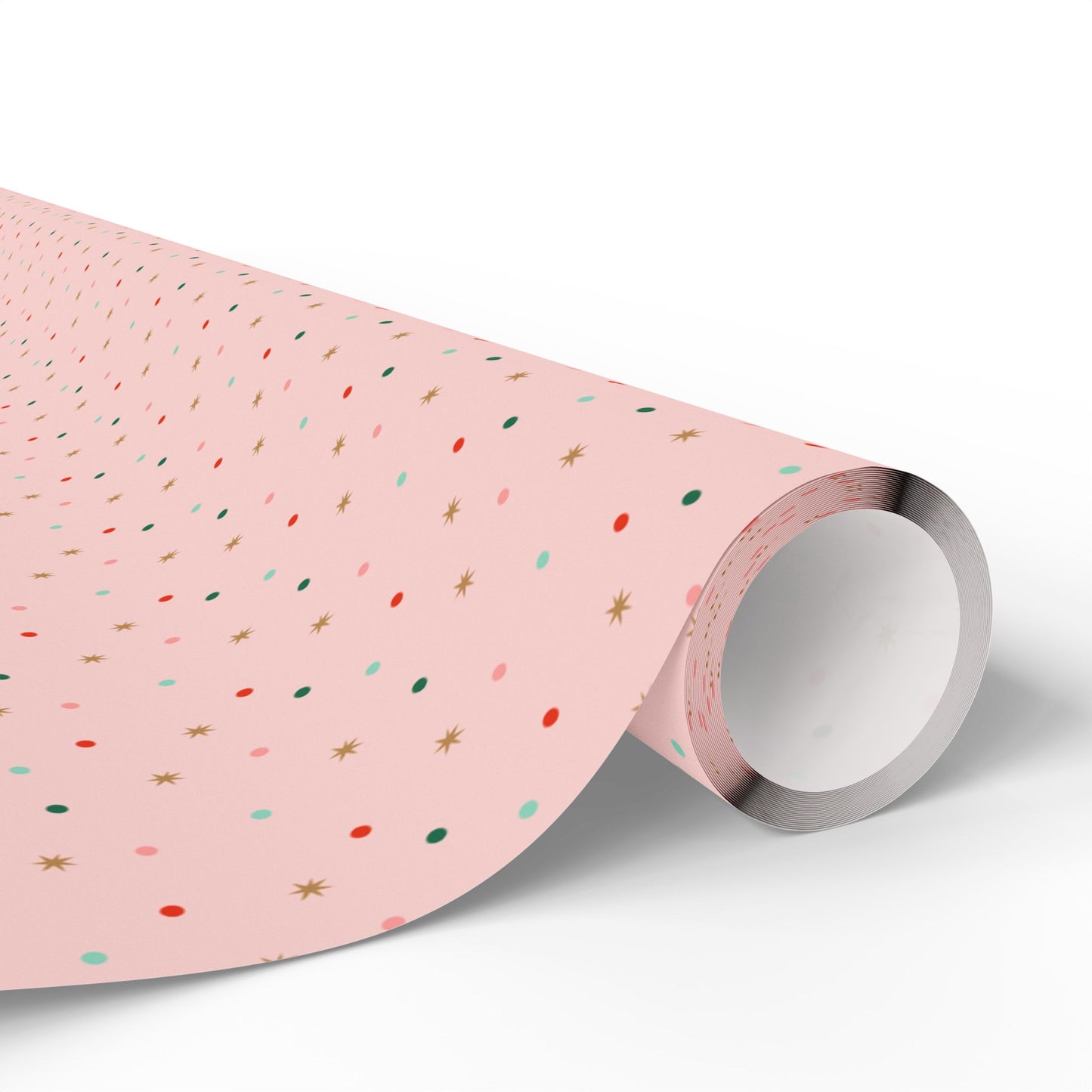 Christmas Wrapping Paper - Vintage Pastel Pink Confetti
