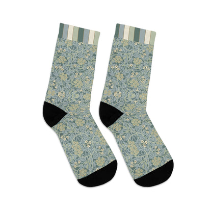 William Morris Green Floral Socks