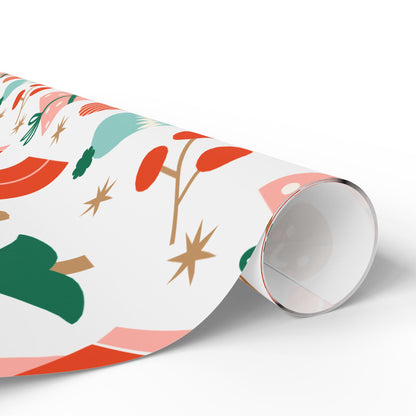 Christmas Wrapping Paper - Cute Gingerbread Candy Canes & Tree