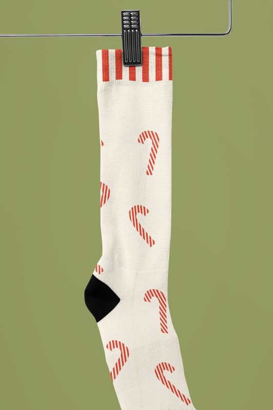 Christmas Candy Cane Festive Socks