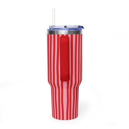 Red and Pink Candy Stripe Jumbo Tumbler
