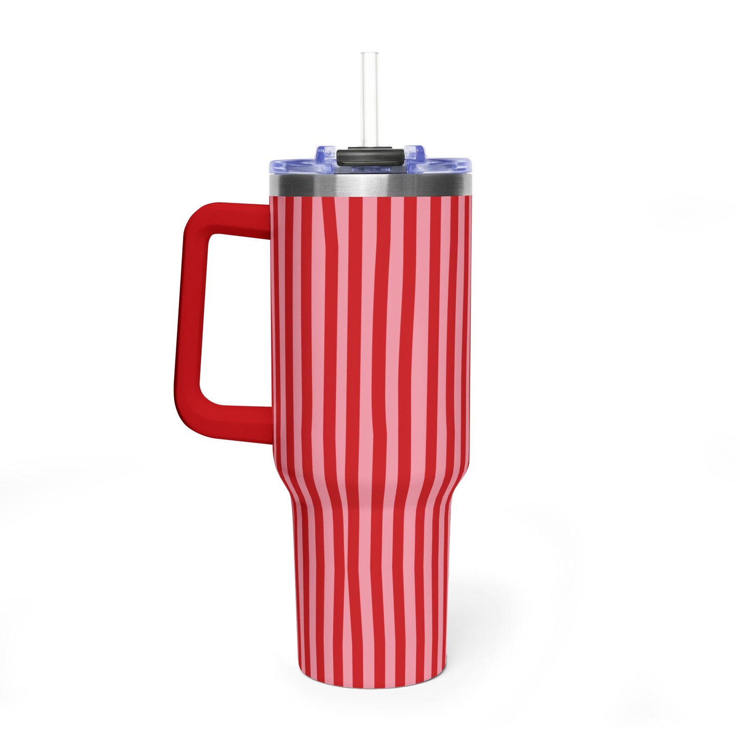 Red and Pink Candy Stripe Jumbo Tumbler