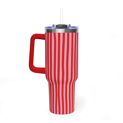 Red and Pink Candy Stripe Jumbo Tumbler
