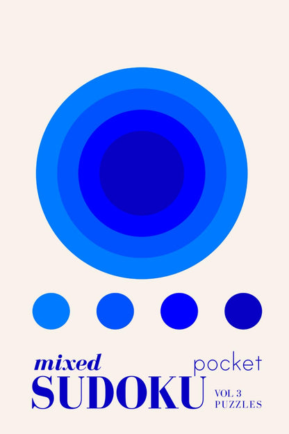 Pretty Pocket Sudoku - Mixed Puzzle Book | The Blue Bauhaus Series
