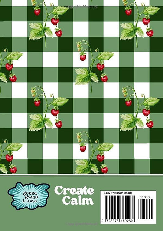 Cute Vintage Gingham & Strawberry Sudoku Book with Medium Puzzles