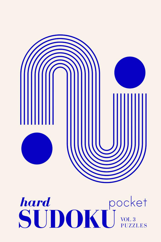 Pretty Pocket Sudoku - Hard | The Blue Bauhaus Series | The Art of Deep Focus