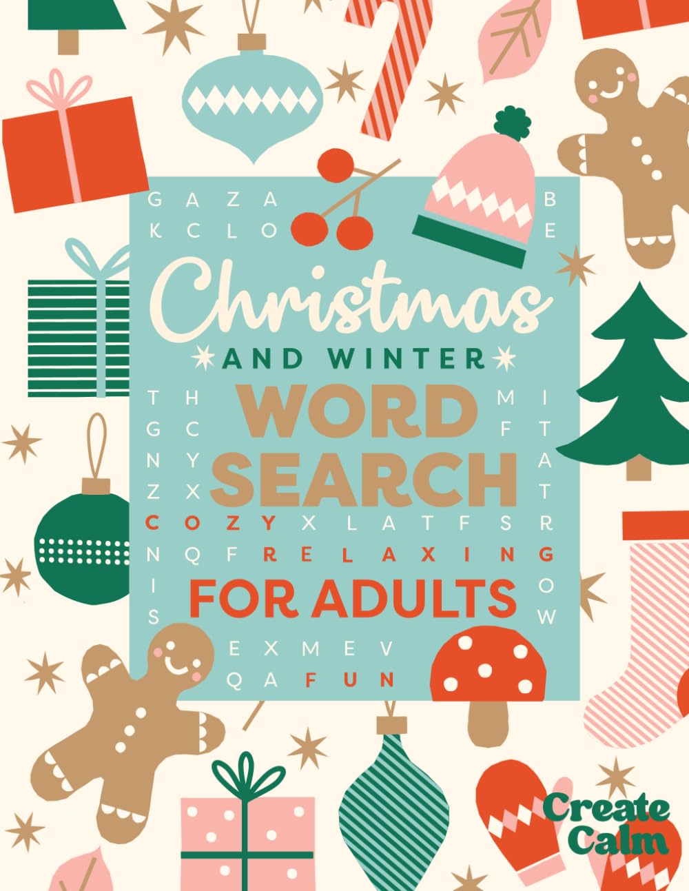 Cozy Christmas & Winter Word Search for Adults Holiday Themed Christmas Gift
