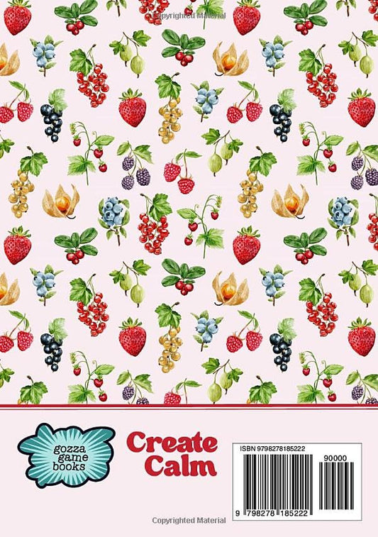 Girlie Vintage Pink Fruits & Strawberries Sudoku Book with Hard Puzzles