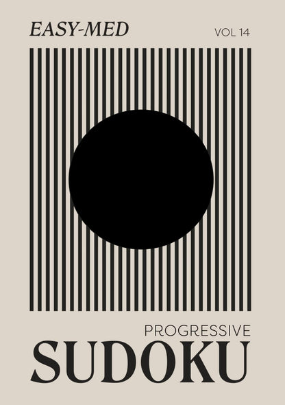 Easy to Medium Sudoku: Progressive Logic Puzzles for Beginners - Monochromatic One Grid per Page + Answers (A5 Aesthetic Sudoku - Easy)