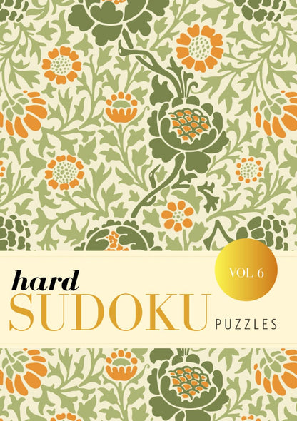 Hard Sudoku Puzzle Book Floral William Morris A5
