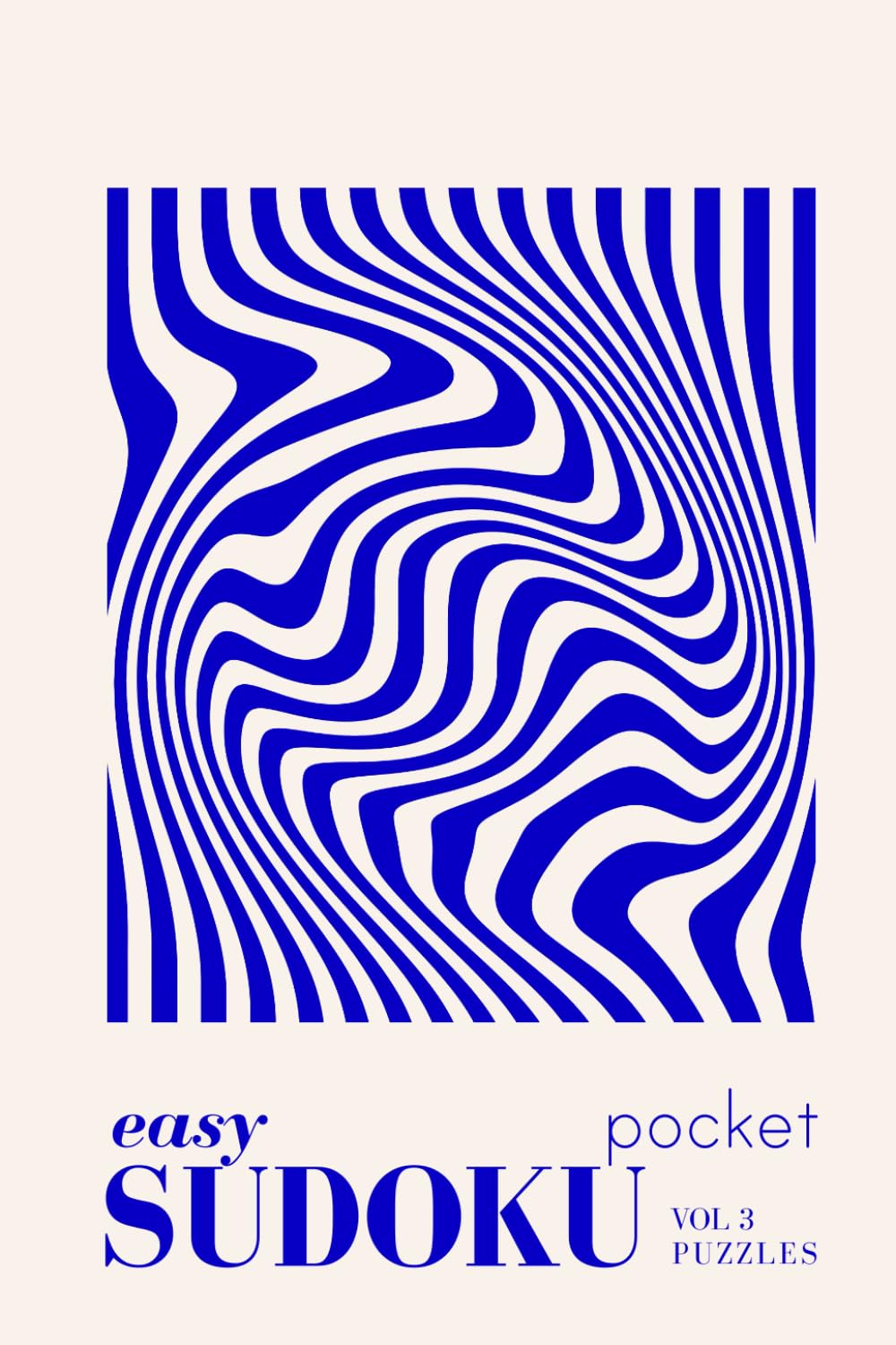 Pretty Pocket Sudoku - Easy | The Blue Bauhaus Series | Minimal Small Travel Size Puzzle Book 4*6 Inches