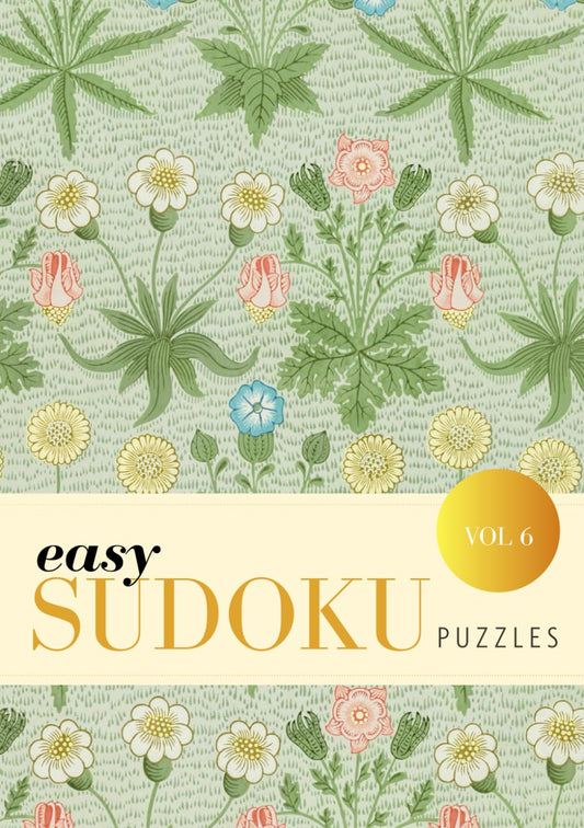 Easy Sudoku Puzzle Book Pretty Floral William Morris