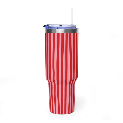 Red and Pink Candy Stripe Jumbo Tumbler