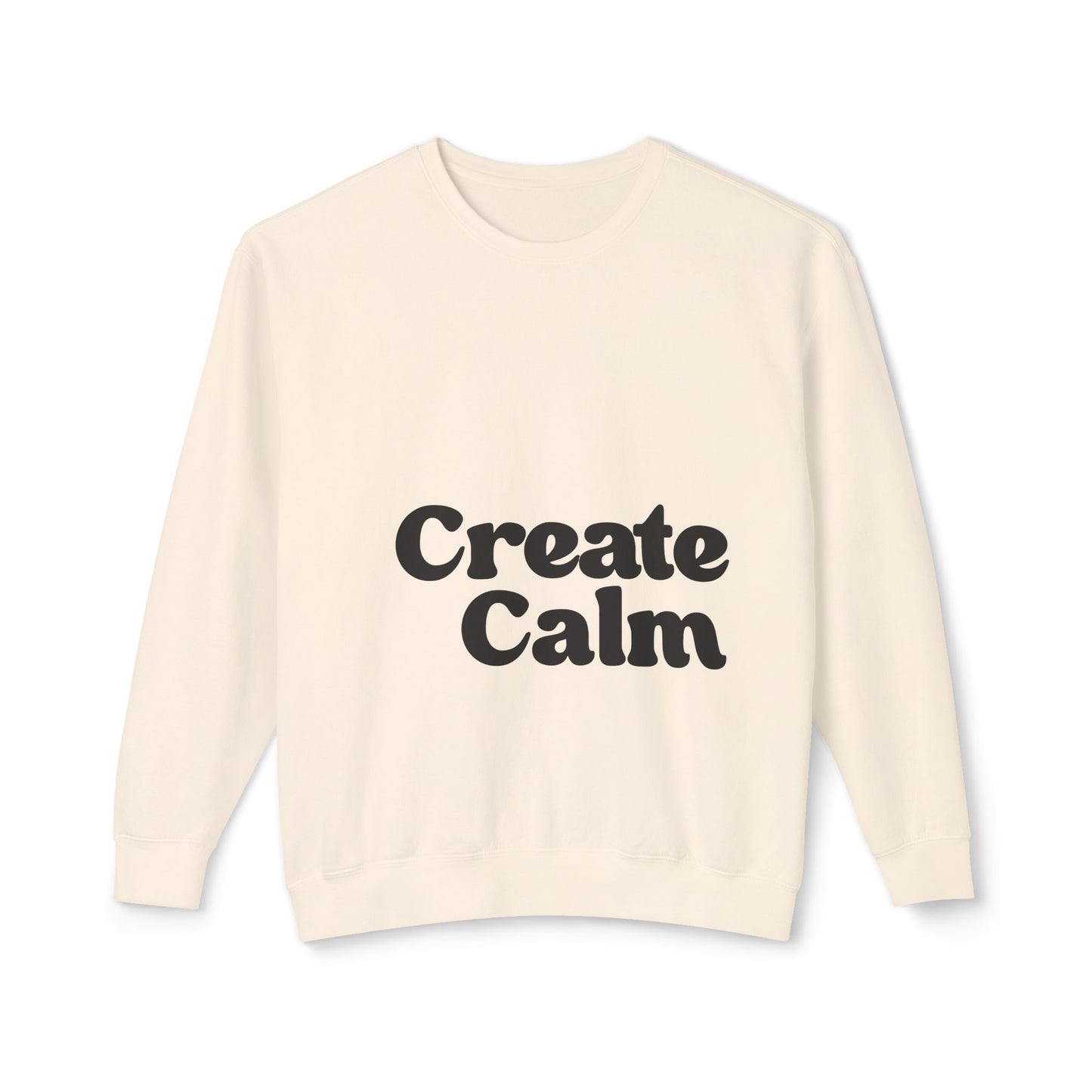 Create Calm Lightweight Crewneck Sweatshirt - Cream