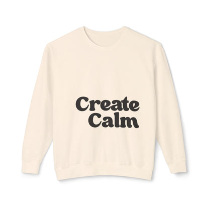 Create Calm Lightweight Crewneck Sweatshirt - Cream