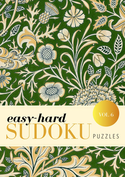 Easy to Hard Mixed Sudoku Puzzle Book Pretty Floral William Morris