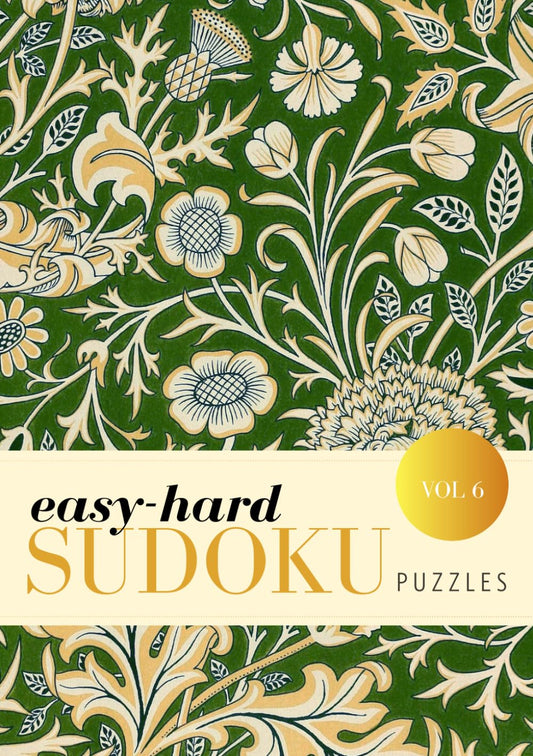 Easy to Hard Mixed Sudoku Puzzle Book Pretty Floral William Morris