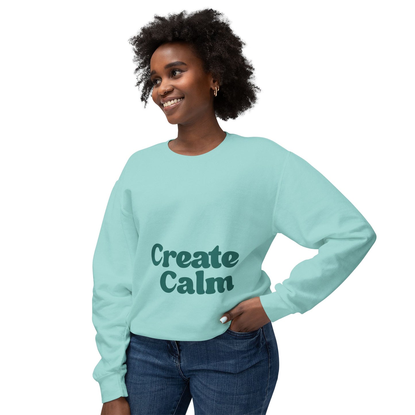 Create Calm 100% Cotton Sweatshirt - Greens