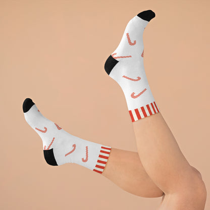 Christmas Candy Cane Festive Socks