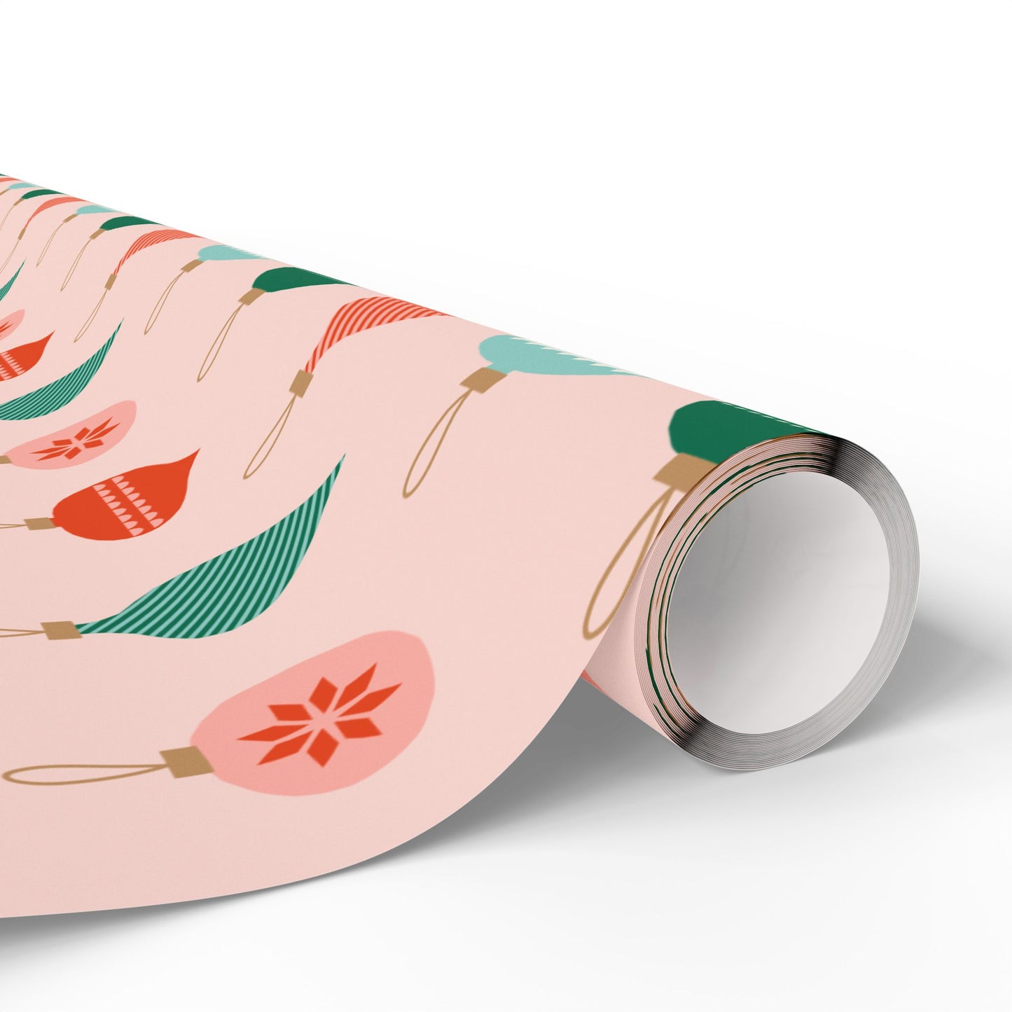 Christmas Wrapping Paper - Ornaments Pink Midcentury Gift Wrap