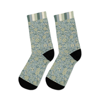 William Morris Green Floral Socks