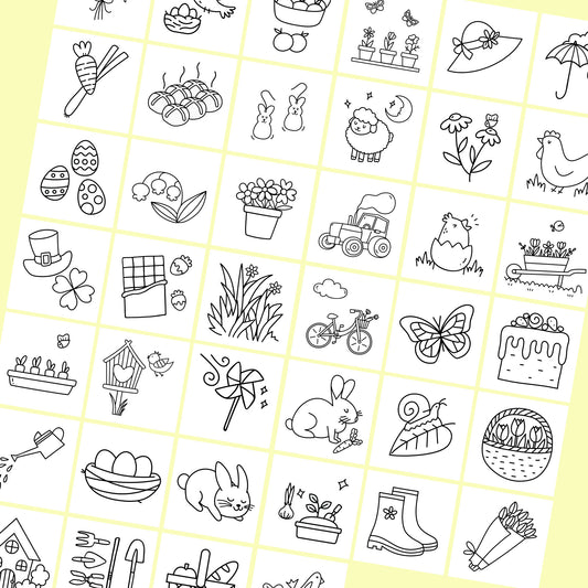 Spring Moods Printable Coloring Pages